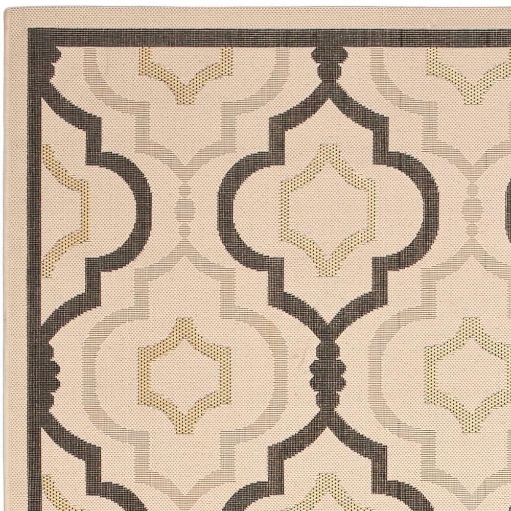 Mediterranean Mosaic 9' x 12' Beige and Black Synthetic Area Rug