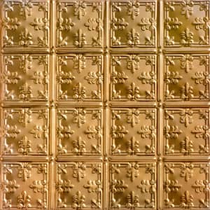 Florentine Lincoln Copper 2 ft. x 2 ft. Decorative Tin Style Nail Up Ceiling Tile (24 sq. ft./case)