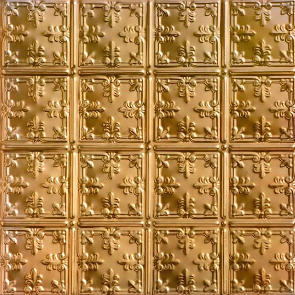 FROM PLAIN TO BEAUTIFUL IN HOURS Florentine Lincoln Copper 2 ft. x 2 ft. Decorative Nail Up Tin Ceiling Tile (24 sq. ft./case)