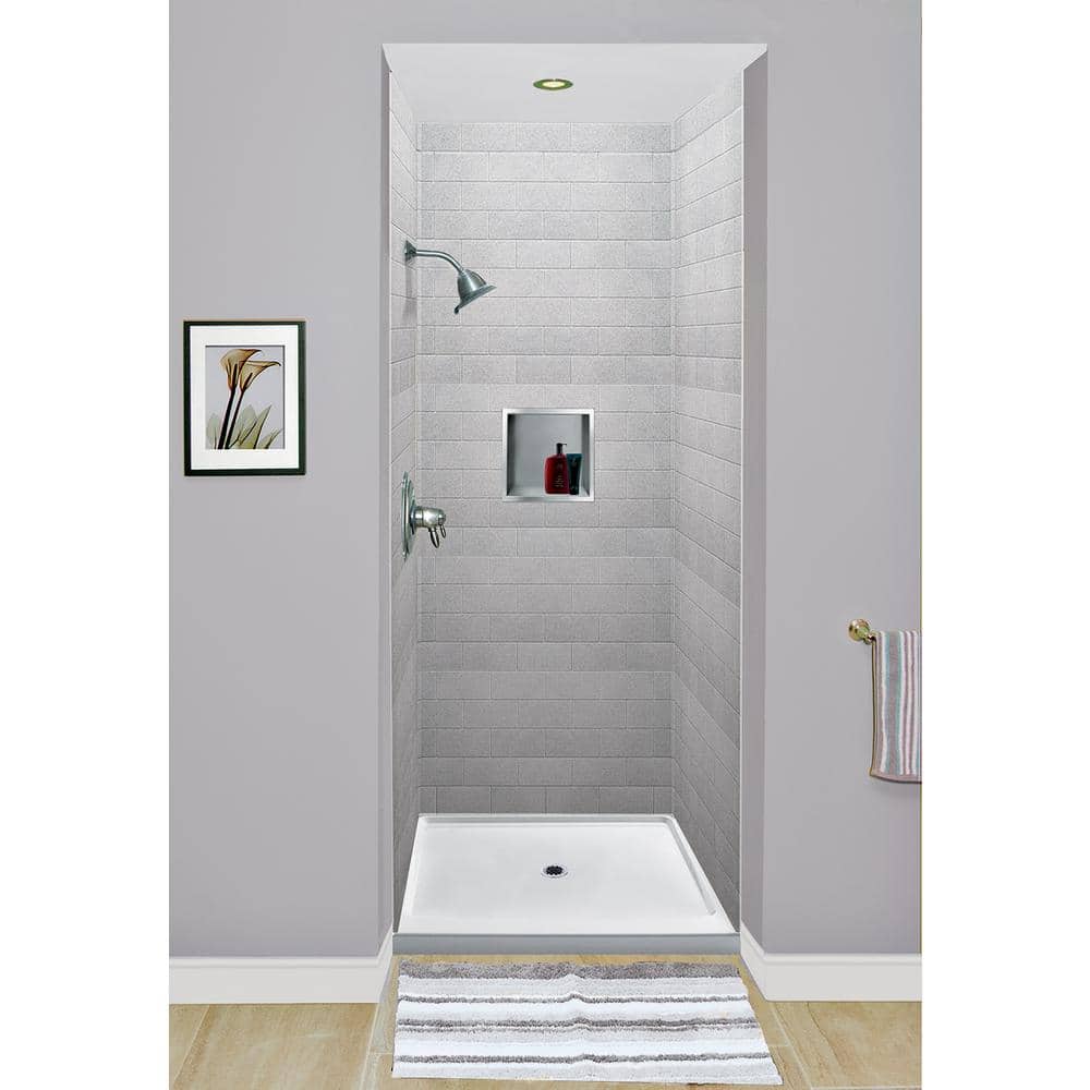 Brushed Stainless Steel 14-Inch Recessed Shower Storage Pod