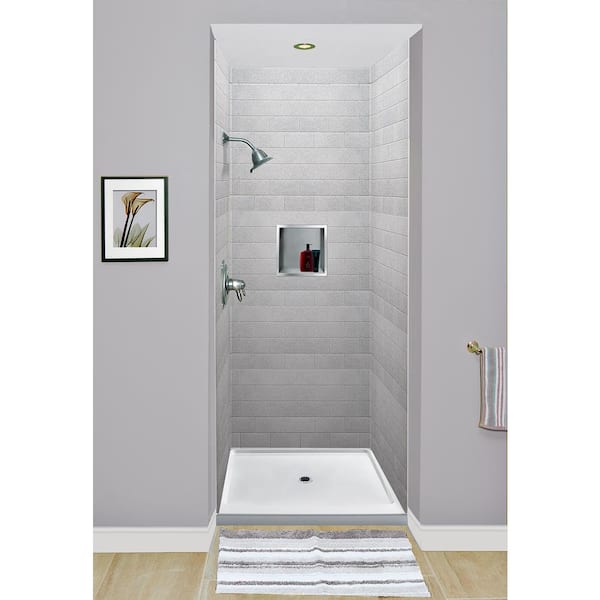 PolyNiche 12 in. x 16 in. x 3.5 in. Shower Niche with Modular Shelf in Gray  NCHS1216 - The Home Depot