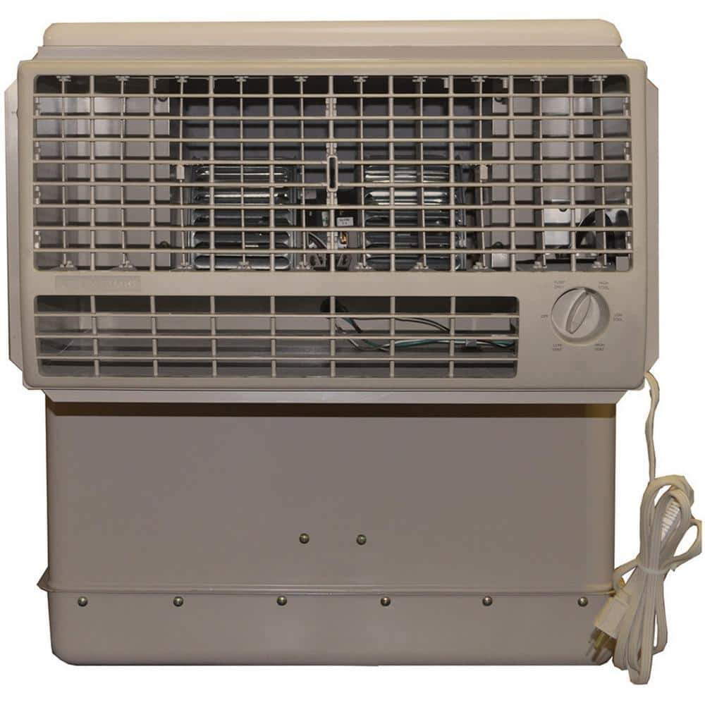 Champion Cooler 2800 CFM 2-Speed Window Evaporative Cooler for 600 sq. ft. (with Motor), Cool Sand -  WCM28