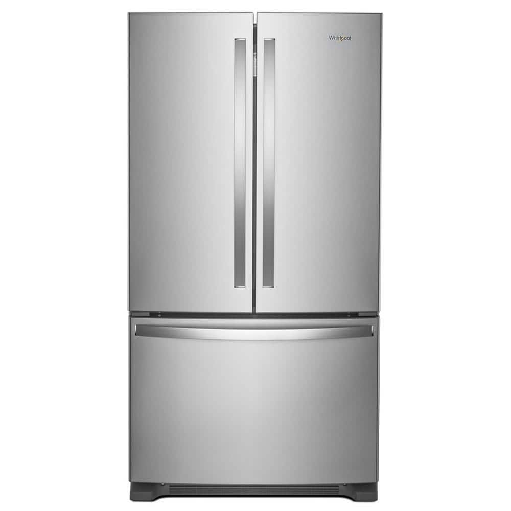 Whirlpool 35 in. 20 Cu. Ft. Counter-Depth French Door Bottom Mount Refrigerator in Stainless Steel with Elevated Deli Drawer