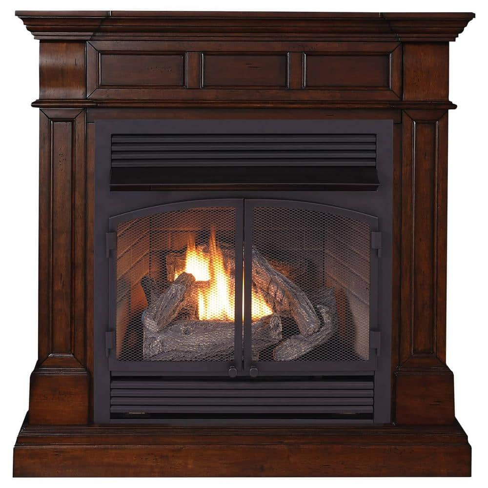 ProCom Heating 32 000 BTU Dual Fuel Vent Free Gas Fireplace System ...