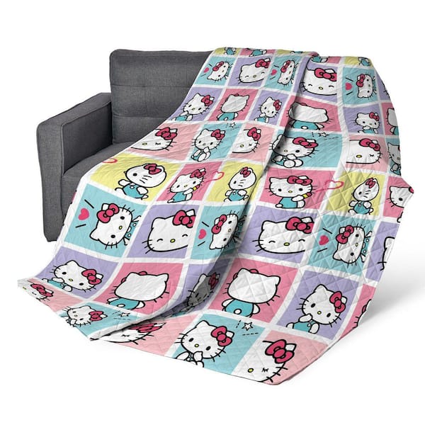 Hello Kitty Sweet As Can Be Full/Queen Quilted Blanket 90 x 90 in.