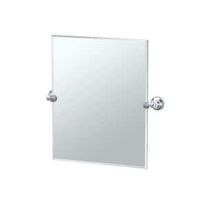 Tiara 20 in. W x 24 in. H Frameless Rectangular Beveled Edge Bathroom Vanity Mirror in Chrome