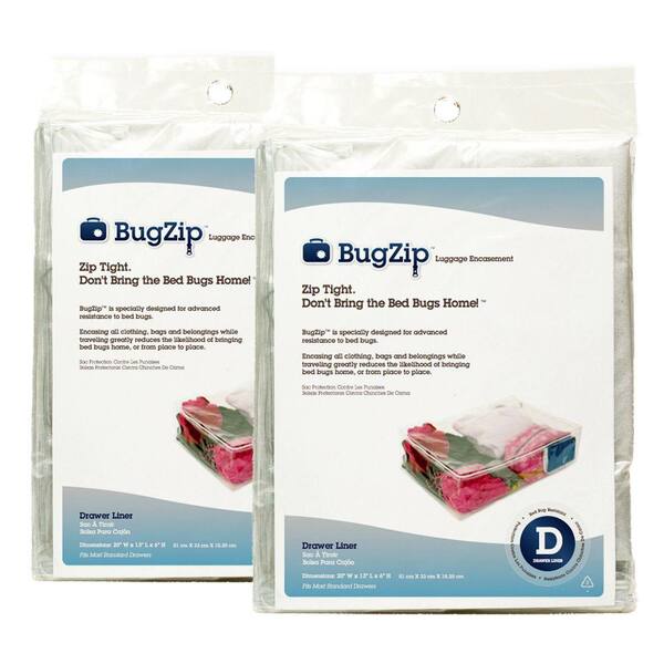 BugZip Bed Bug Resistant Drawer Lining and Clothing Encasement (2-Pack)