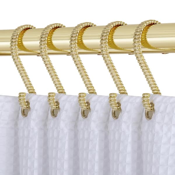 Utopia Alley Deco Flat Double Roller Shower Curtain Hooks in Oil Rubbed  Bronze HK1RB - The Home Depot