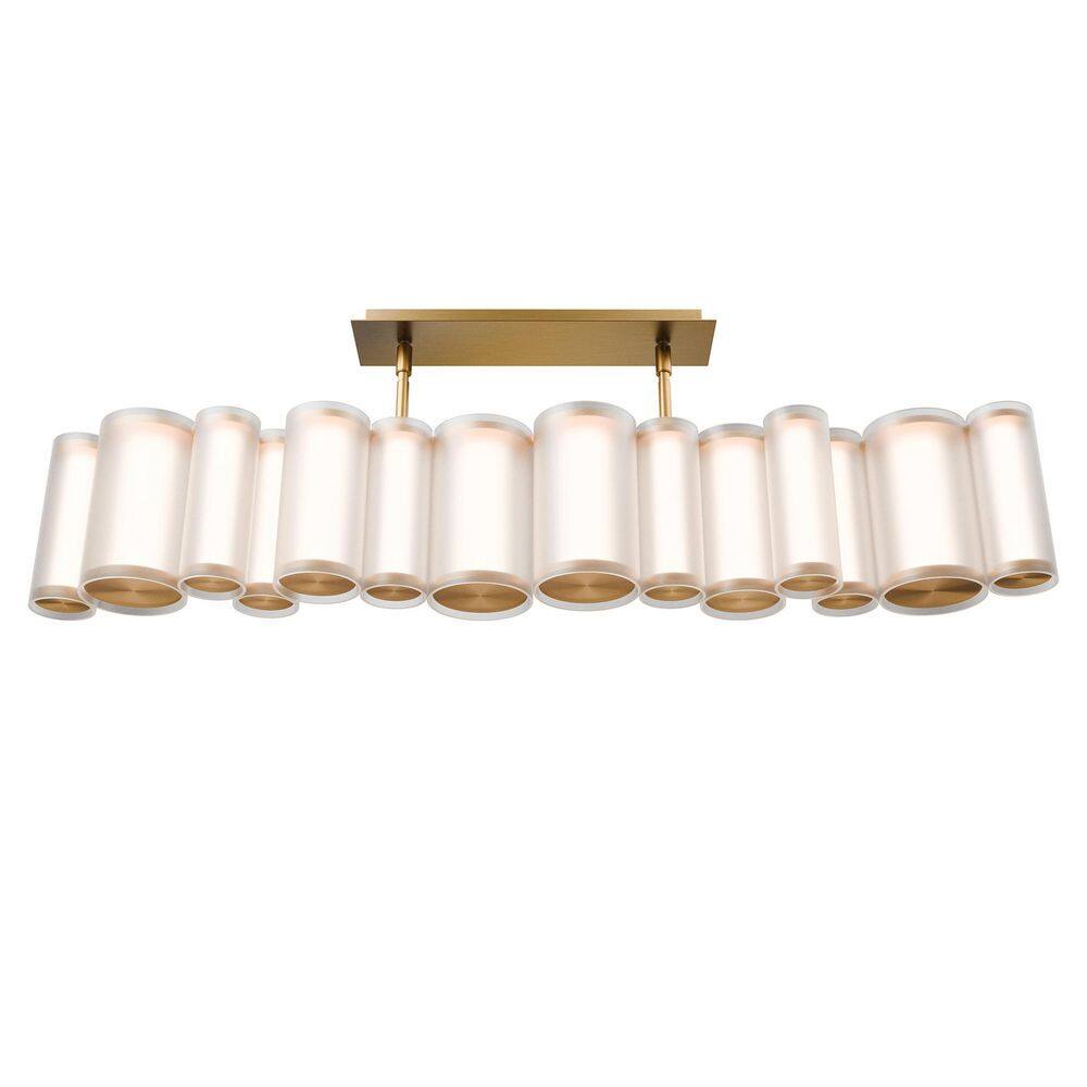Troop 38 in. Aged Brass Indoor Linear Pendant Light with Acrylic Diffuser 4CCT price history on PriceWatchPro