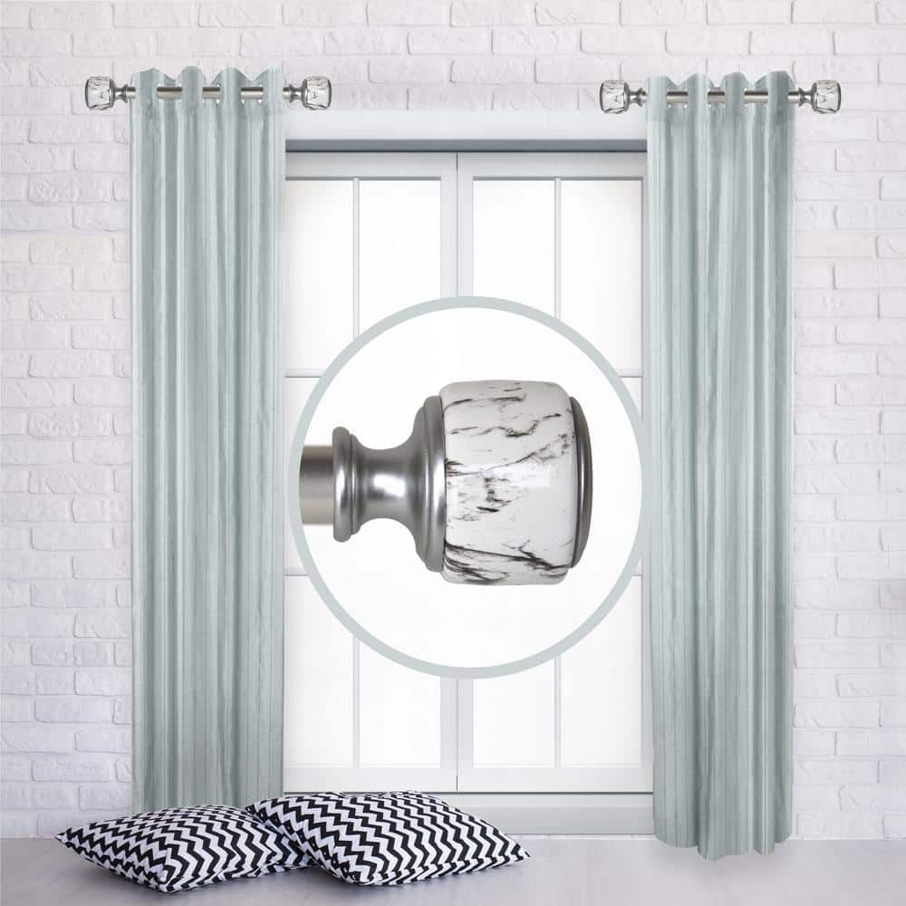 Fist 1 dia. Curtain Rod 12-20 inch long (Set of 2) - Satin Nickel