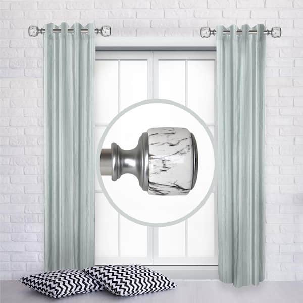 Unbranded Fist 1" dia. Curtain Rod 12-20 inch long (Set of 2) - Satin Nickel