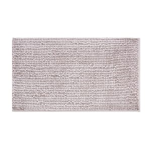 Butter Chenille Non-Slip Blush Pink 17 in. x 24 in. Polyester Bath Mat