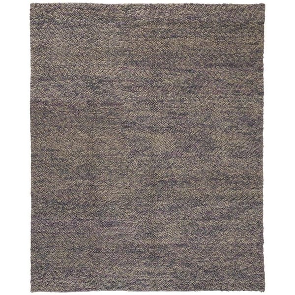 HomeRoots 10 x 13 Purple, Gray Solid Color Area Rug