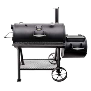 Highland Reverse Flow Offset Charcoal Smoker and Grill in Black with 900 sq. in. Cooking Space