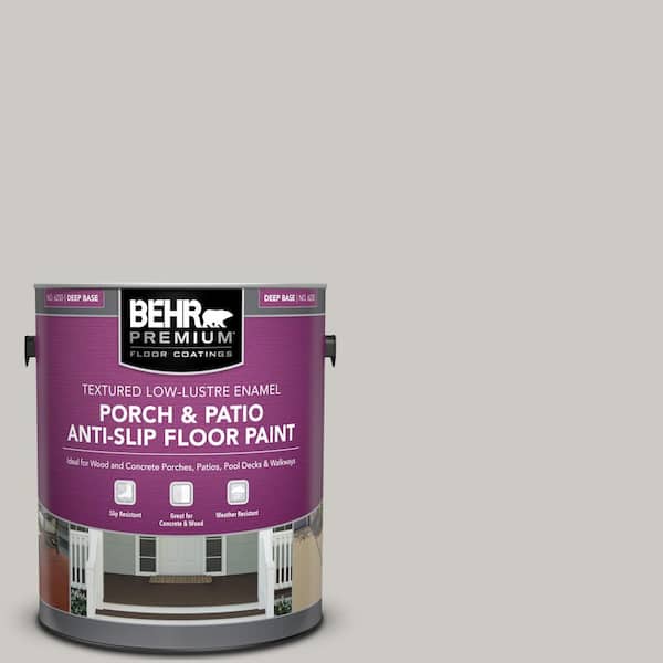 BEHR PREMIUM 1 gal. #PPU26-09 Graycloth Textured Low-Lustre Enamel Interior/Exterior Porch and Patio Anti-Slip Floor Paint