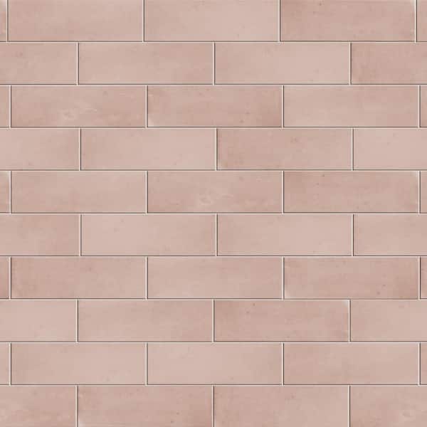 Merola Tile Coco Matte Orchard Pink 2 in. x 5-7/8 in. Porcelain Floor and Wall Tile (5.94 sq. ft./Case)