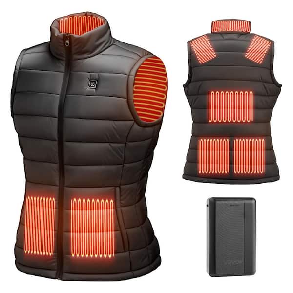 Heated Vest, Women Electric Heating Vest 16000 mAh Battery Pack, 8 Heating Zones Lightweight Rechargeable Vest, Size S