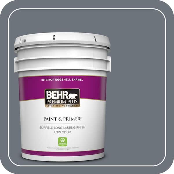 BEHR PREMIUM PLUS 5 gal. #750F-5 Silver Hill Eggshell Enamel Low Odor Interior Paint & Primer