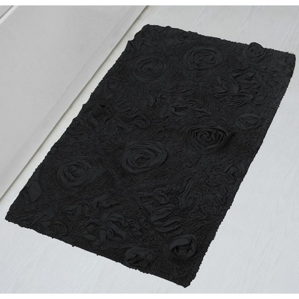 HOME WEAVERS INC Modesto Bath Rug 100% Cotton Bath Rug Set, Machine Wash, 24 in. x40 in. Rectangle, Gray