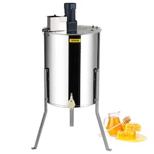 Electric Honey Extractor 4/8 Frame Stainless Steel Beekeeping Extraction with Transparent Lid Honeycomb Drum Spinner