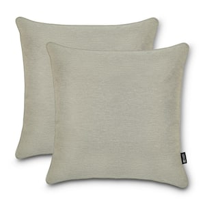 Montlake FadeSafe 20 in. x 20 in. x 8 in. Indoor/Outdoor Accent Throw Pillows in Heather Grey (2-Pack)