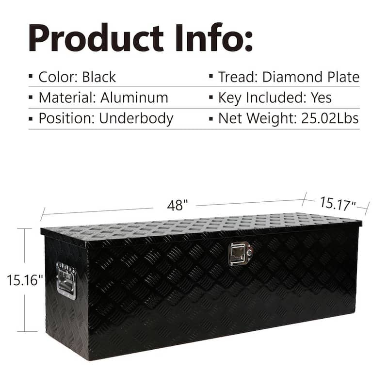 48 Gal. Aluminum Deck Box, Tool long Box with Lock