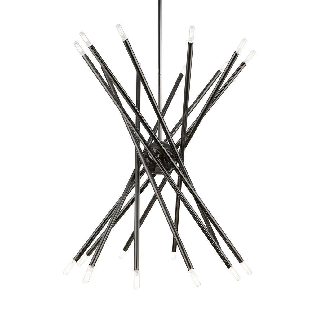 Black Chrome 20-Light Sputnik Chandelier