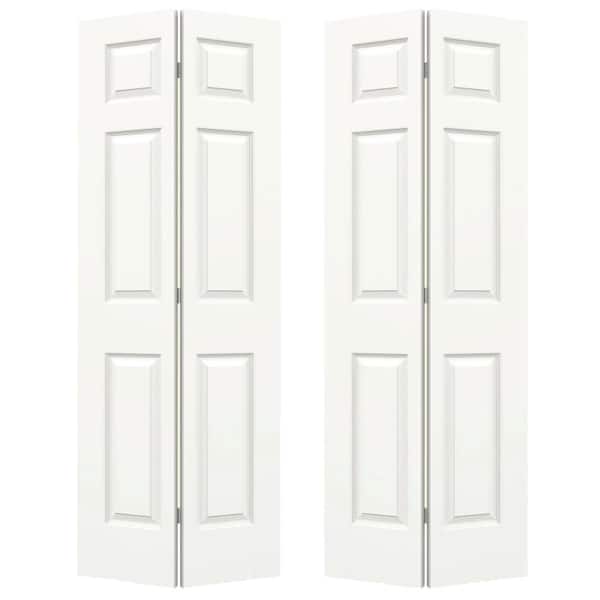 JELD-WEN 36 in. x 80 in. Colonist White Painted Smooth Molded Composite Closet Bi-fold Double Door