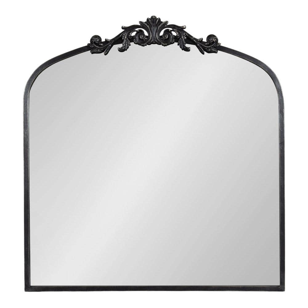 Arendahl Black Ornate Rectangular Wood Wall Mirror, 28" x 30"