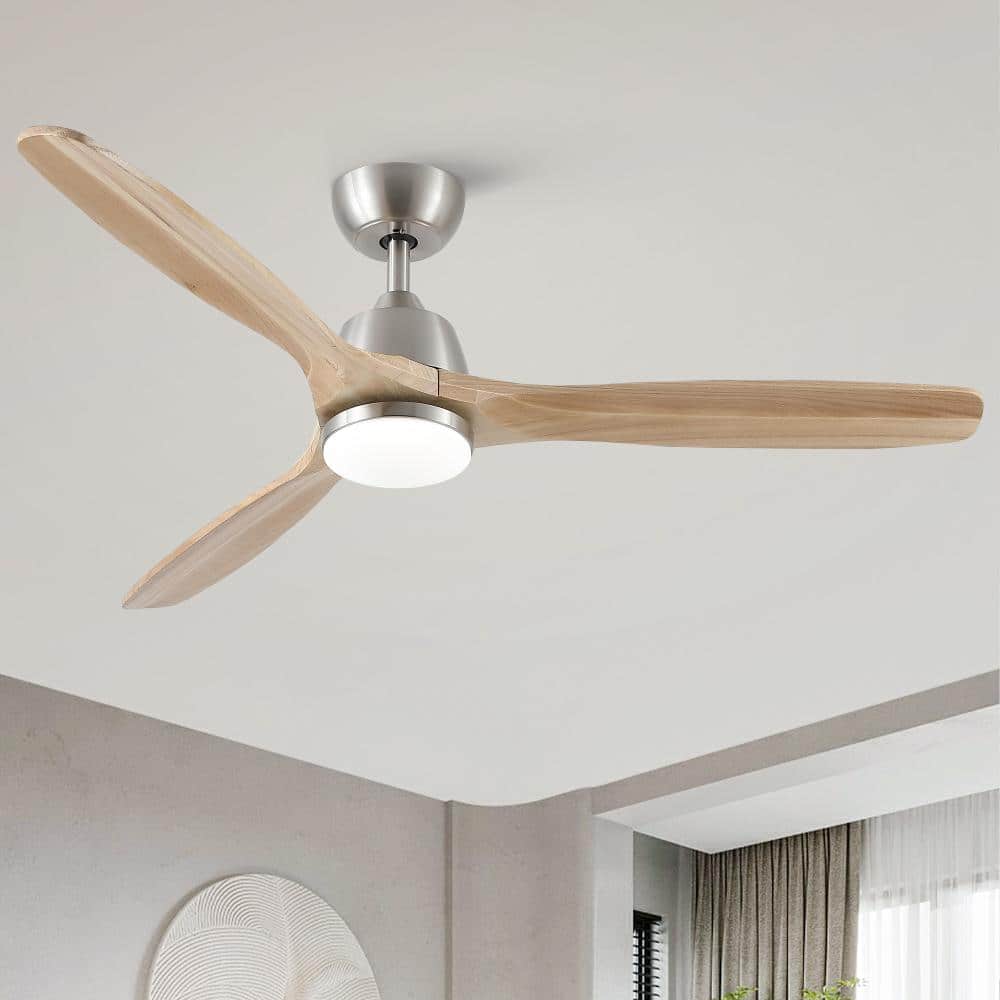 Jushua 52 in. Brushed Nickel Reversible Quiet DC Motor Downrod