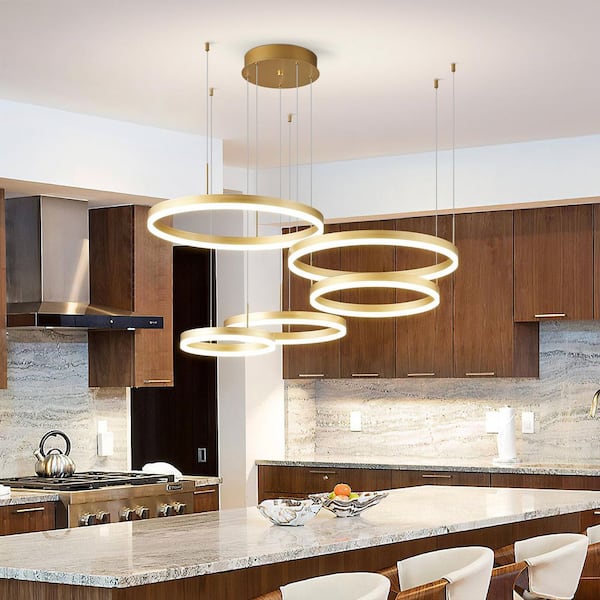 ZHLWIN Home Lighting 100w 5Light 19. 68in Gold Five-Ring Circular
