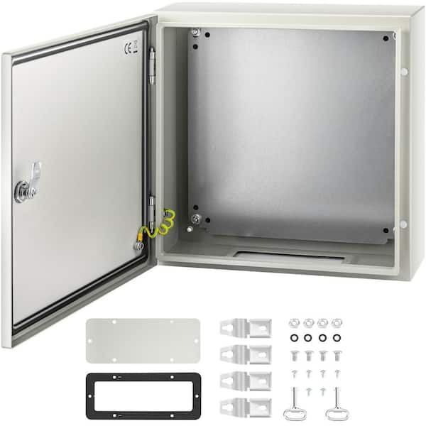 SKYSHALO NEMA Steel Enclosure, 16 x 16 x 6 in. NEMA 4X Steel Electrical Box, IP66 Waterproof and Dustproof, with Mounting Plate