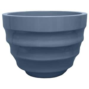 Athena 9.06 in. H x 11.89 in. W Round Dusty Blue Resin Planter