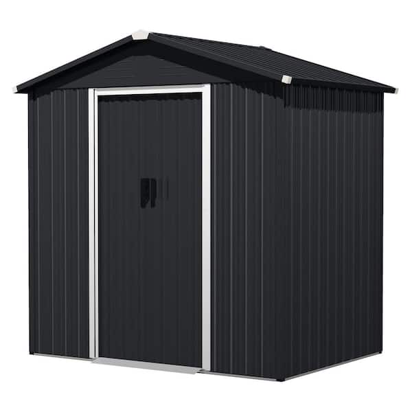 6 ft. x 4 ft. Metal Outdoor Backyard Garden Storage Tool Shed with Sliding Doors (22 sq. ft. )