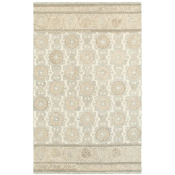 10 X 13 Sand Floral Washable Area Rug Runner Rug