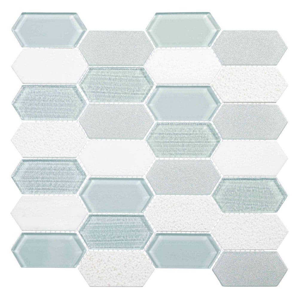 Niko Briggs 1.5 in. x 3.5 in. Hexagon Glossy Textured Look Glass and Marble Wall and Floor Mosaic Tile Sample price history on PriceWatchPro