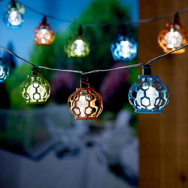 Gala Lantern Outdoor 20-LED 14.75 ft. L Solar Integrated LED String Light Set with Solar Panel Stake
