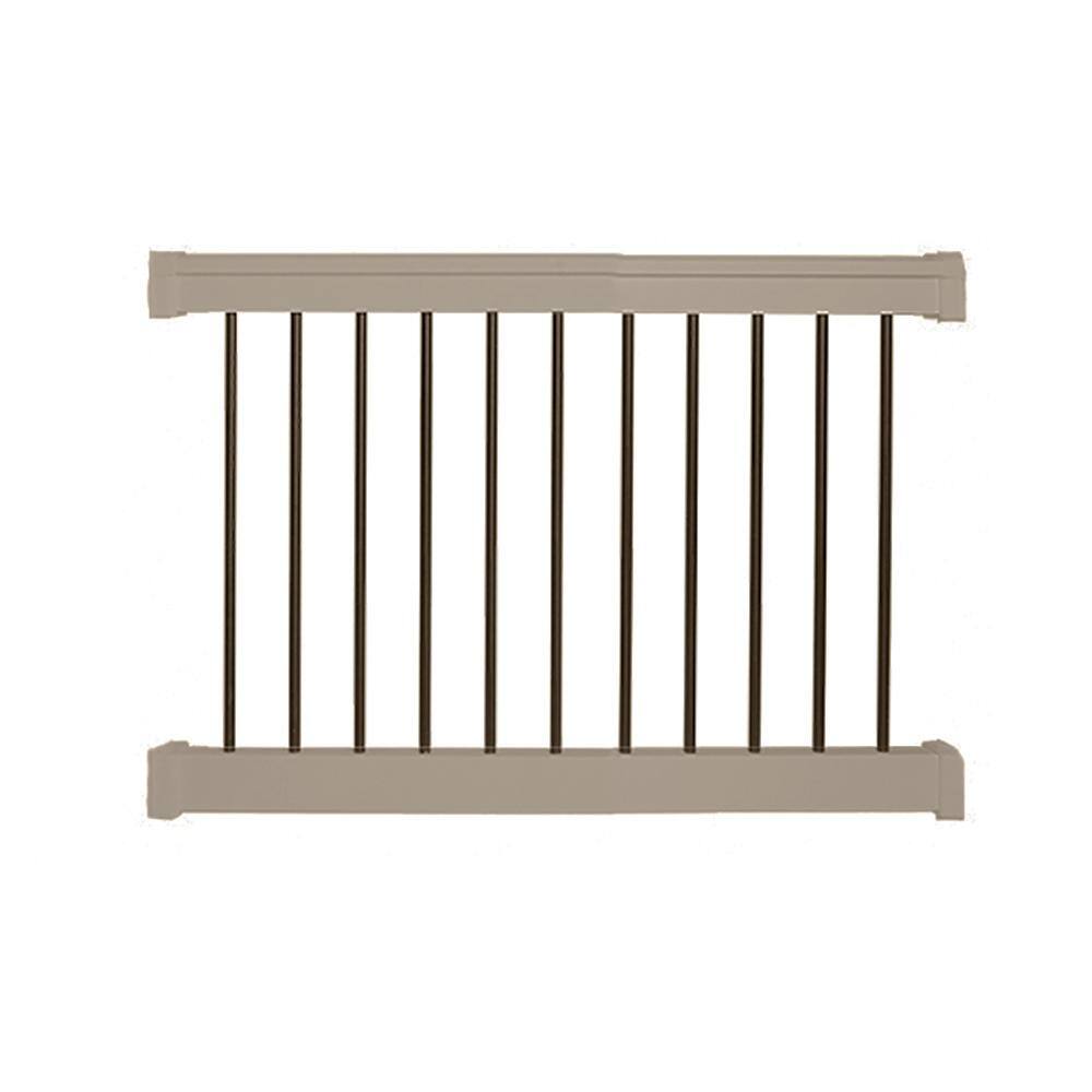 Weatherables Bellaire 3 ft. H x 4 ft. W Khaki Vinyl Railing Kit WKR ...