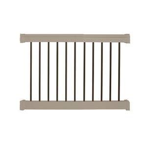Weatherables Bellaire 3 ft. H x 96 in. W Khaki Vinyl Stair Railing Kit ...