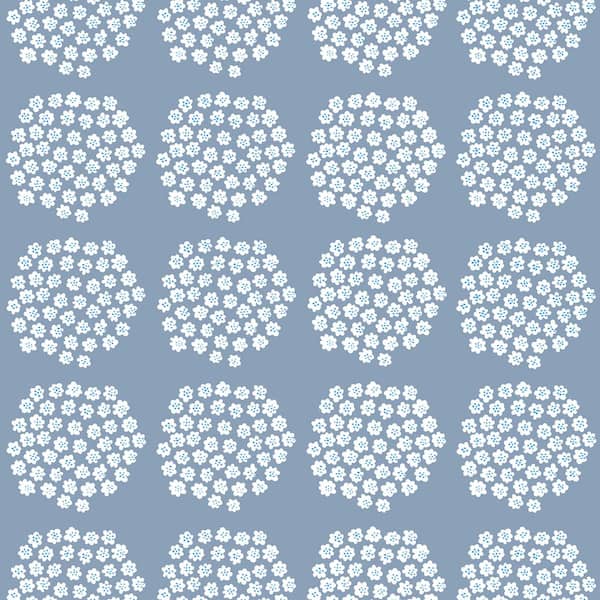 MARIMEKKO Blue Puketti Peel and Stick Wallpaper Sample