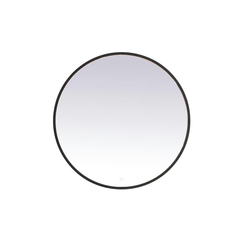 Timeless Home 36 in. W x 36 in. H Aluminum Black LED Mirror