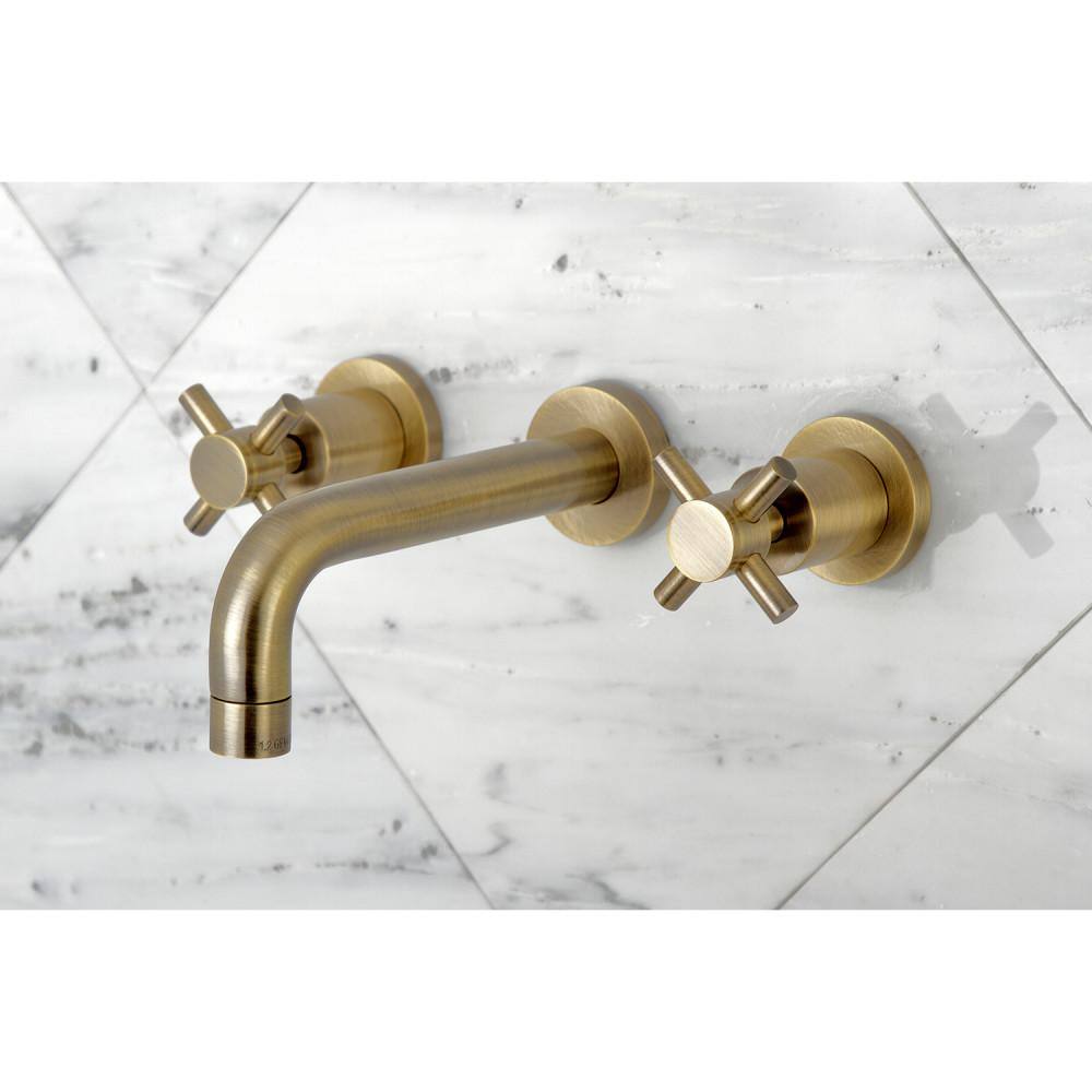Concord Modern 8" Polished Nickel Wall Mount Bathroom Faucet