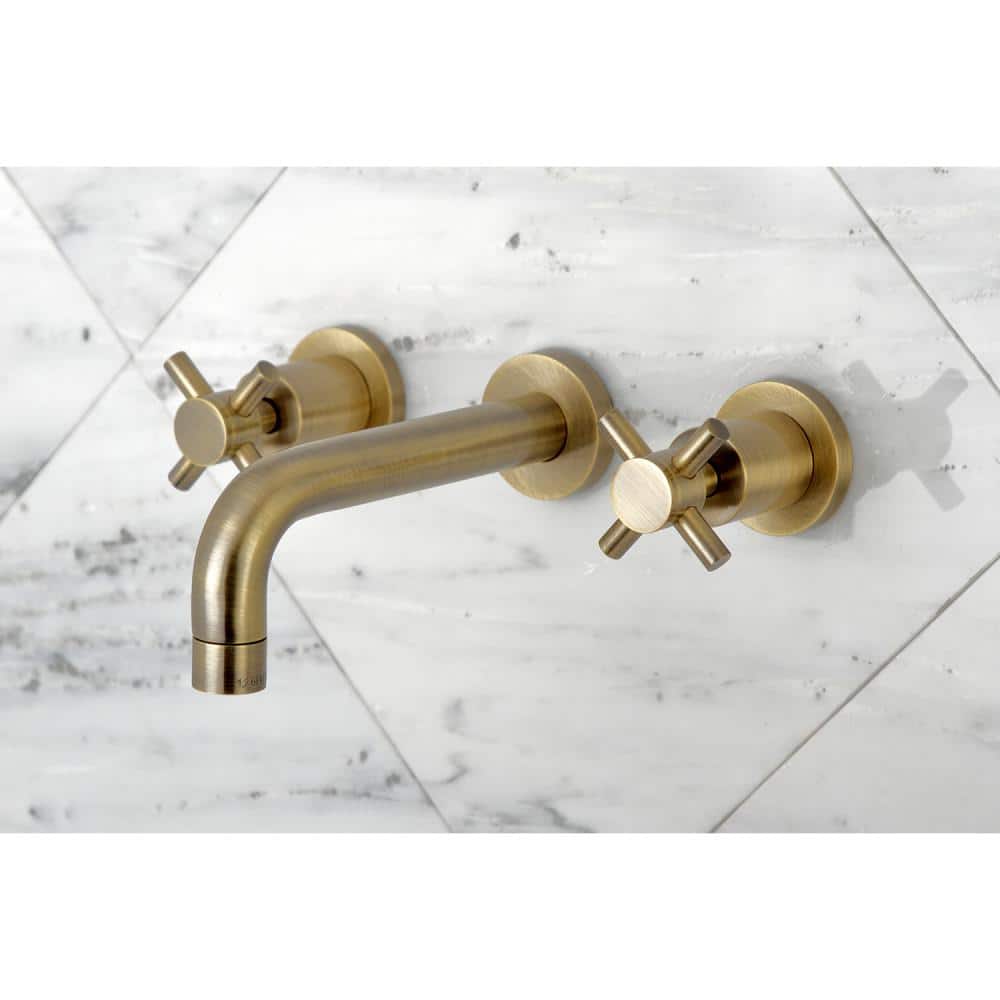 Concord Modern 8" Polished Nickel Wall Mount Bathroom Faucet