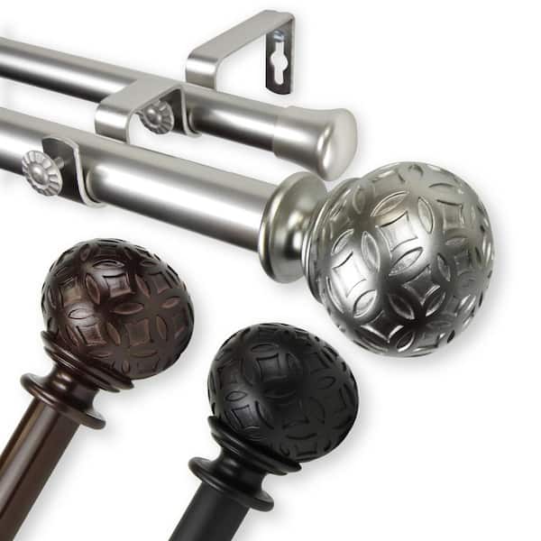 Rod Desyne Plaid 1 in. Double Curtain Rod 48 in. - 84 in. in Bronze