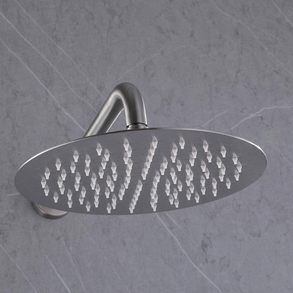 Large Brushed Nickel Rain Shower Faucet with Handheld