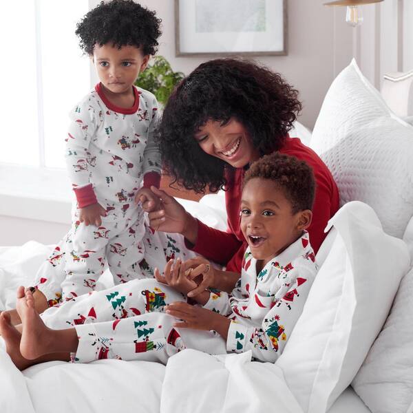 The Company Store Company Cotton Family Flannel Girls 14/16-White/Red Santa and Mrs Nightgown