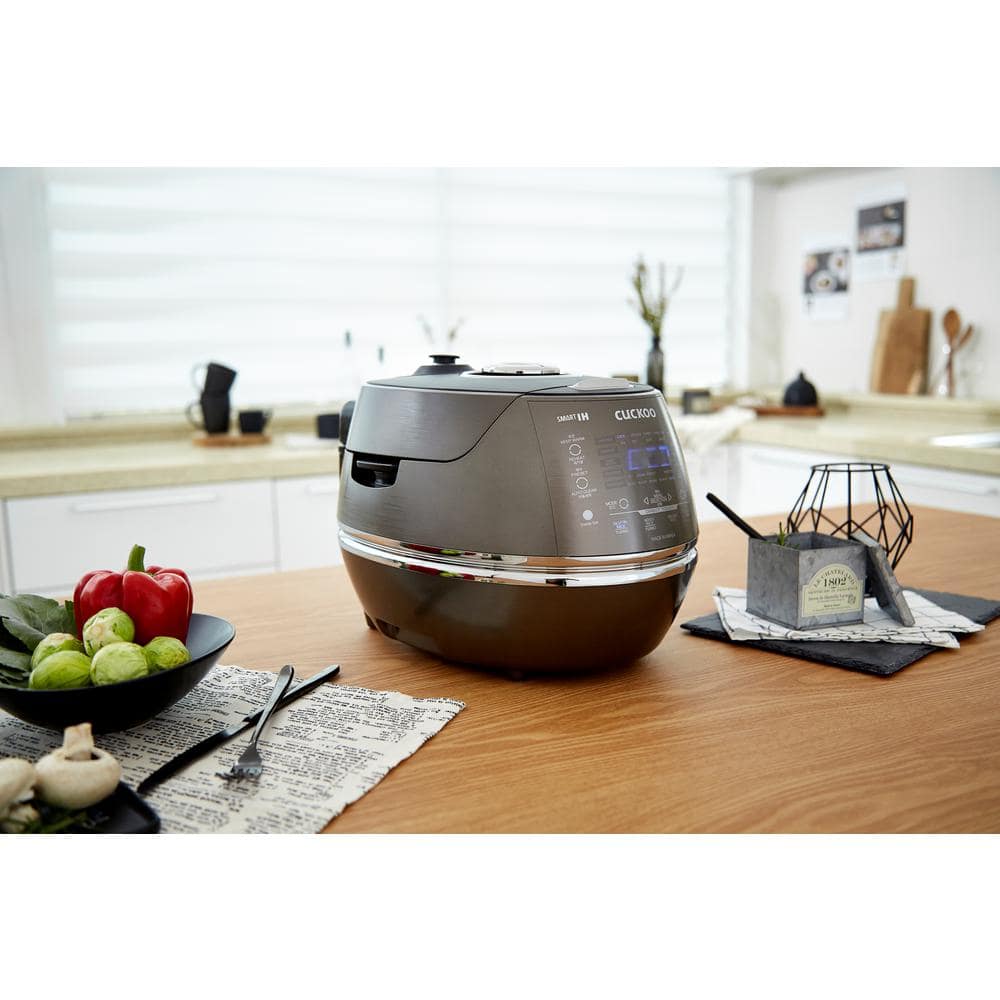 6-Cup Dark Gray Stainless Steel Induction Heating Rice Cooker