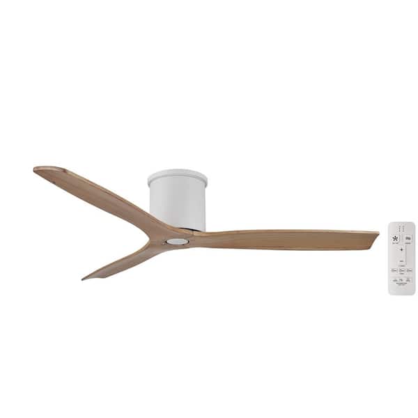 Sofia Hugger 52 in. Indoor/Covered Outdoor Matte White DC Motor Ceiling Fan with Solid Wood Blades and Remote Included