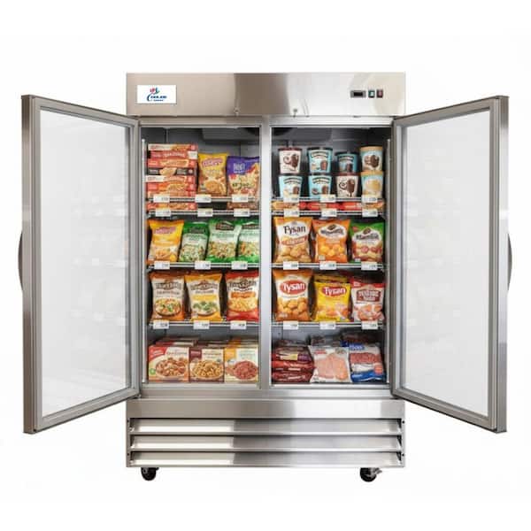 54 in. W 47 cu. ft. NSF Auto/Cycle Defrost Commercial Reach-In 2-Door Upright Freezer in Stainless Steel