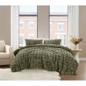 Loomed Shape Brooklyn Loom Bubble Faux Fur Brown Full/Queen Polyester Comforter Set ...